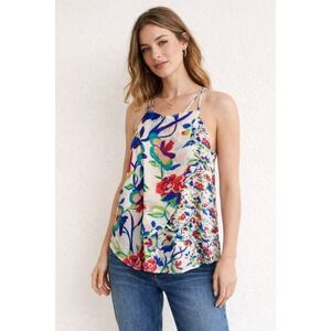 Maeve by Anthropologie St. Lucia Floral Print Halter Neck Tank Top Women's Large